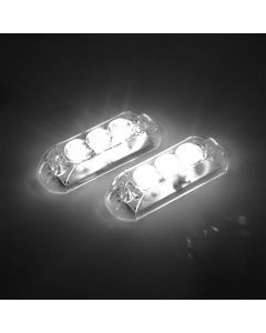 AJK Black LED White Car Strobo Headlights