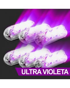 AJK LPS Black LED 6 Headlights Ultraviolet Kit Master Car Strobo
