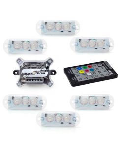 AJK IR Control LED 6 Headlights RGB 7 Colors Kit Master Car Strobo